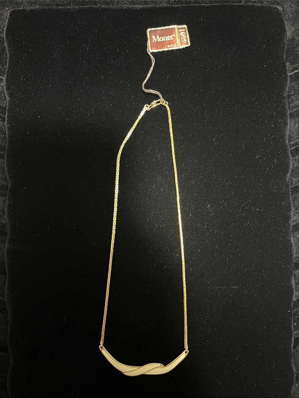 Monet Gold-Tone Twisted Wave Pendant Necklace